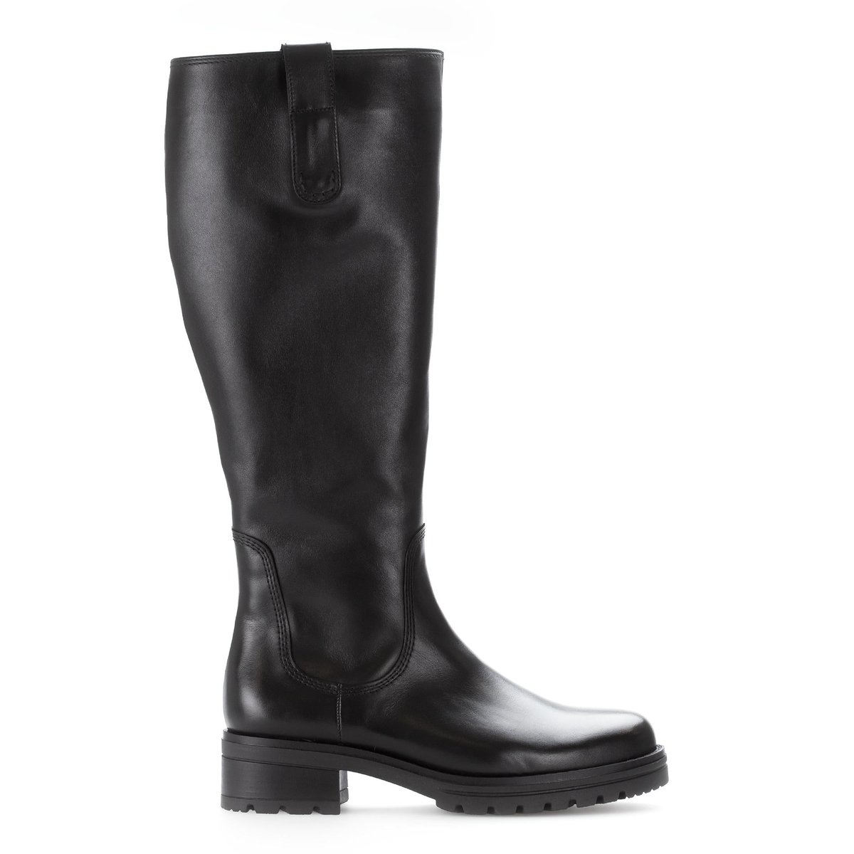 Bottes en cuir lisse à talon décroché noir lisse, GABOR