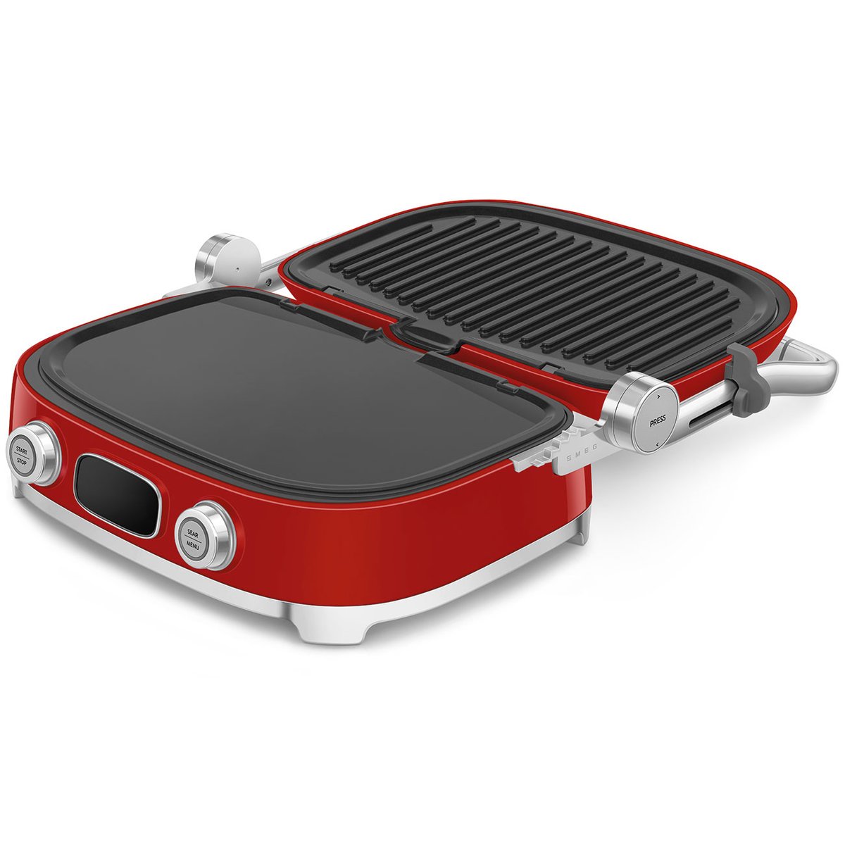 Gaufrier / Gril multifonction MGF01 rouge brillant, SMEG