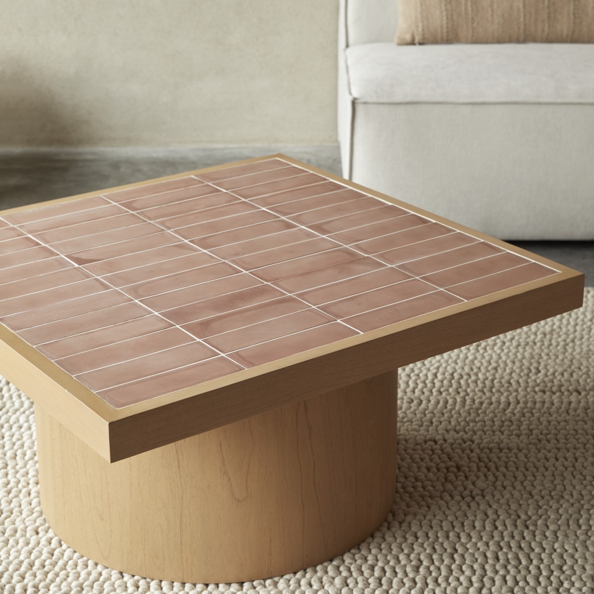 Table basse en mindi et céramique KAREL naturel, TIKAMOON