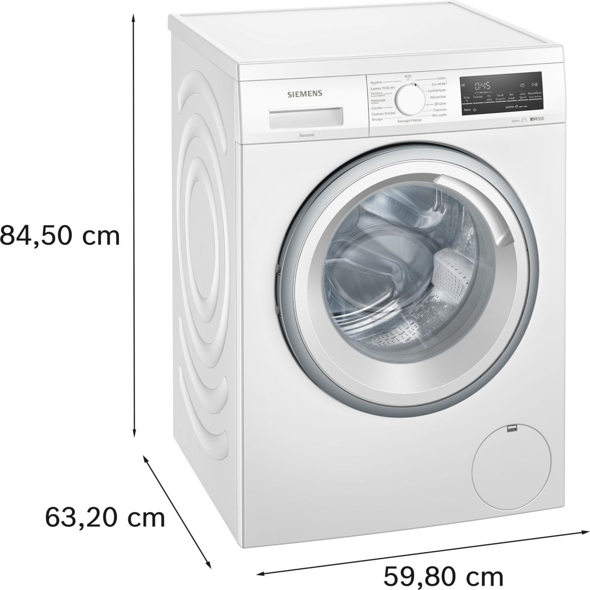 Lave linge hublot WU14UT60FR couleur unique, SIEMENS