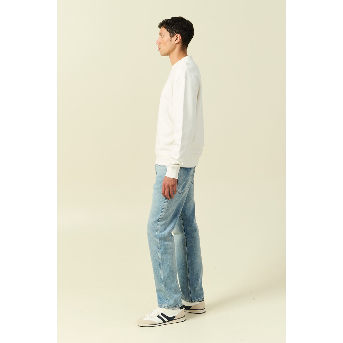 Sweat manches longues en coton ecru, BONOBO