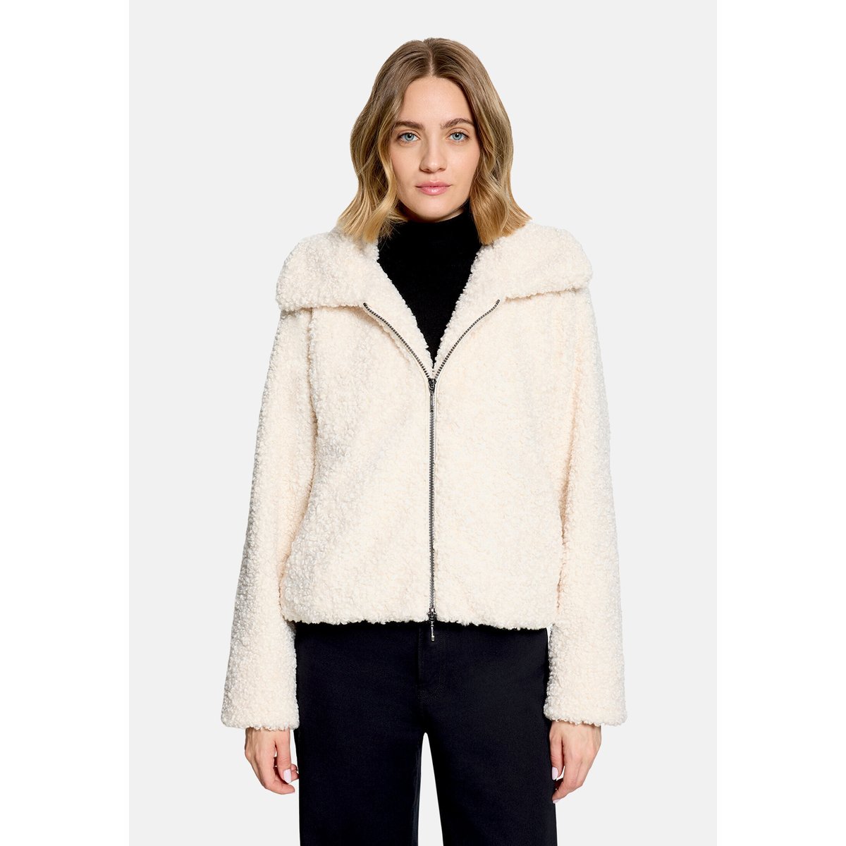 Veste en peluche avec partie veste sans manches amovible gris, AMBER & JUNE