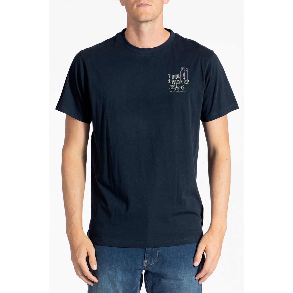 T-shirt à message FUNNY3 bleu marine, RICA LEWIS