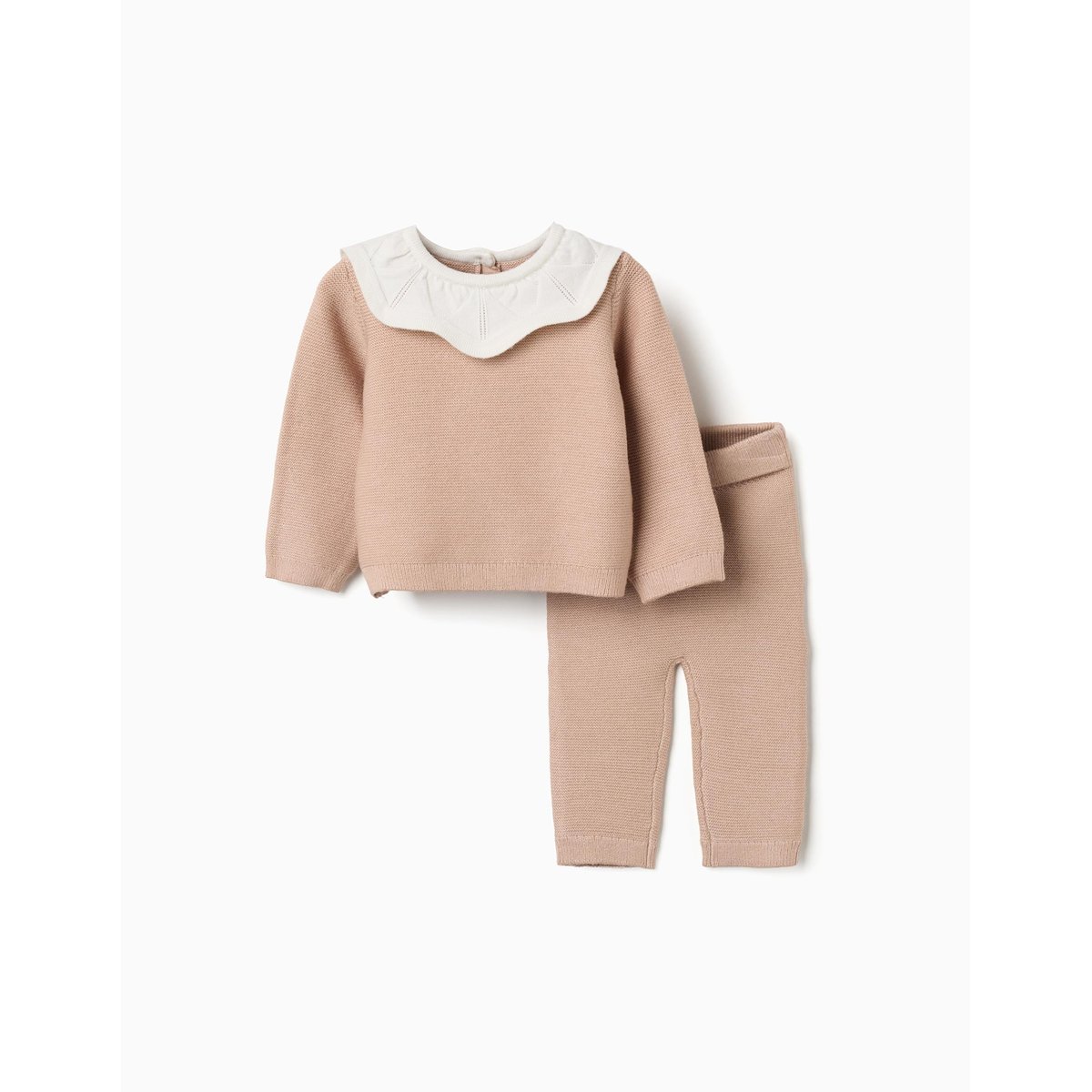 Ensemble pull et pantalon en maille beige clair, ZIPPY