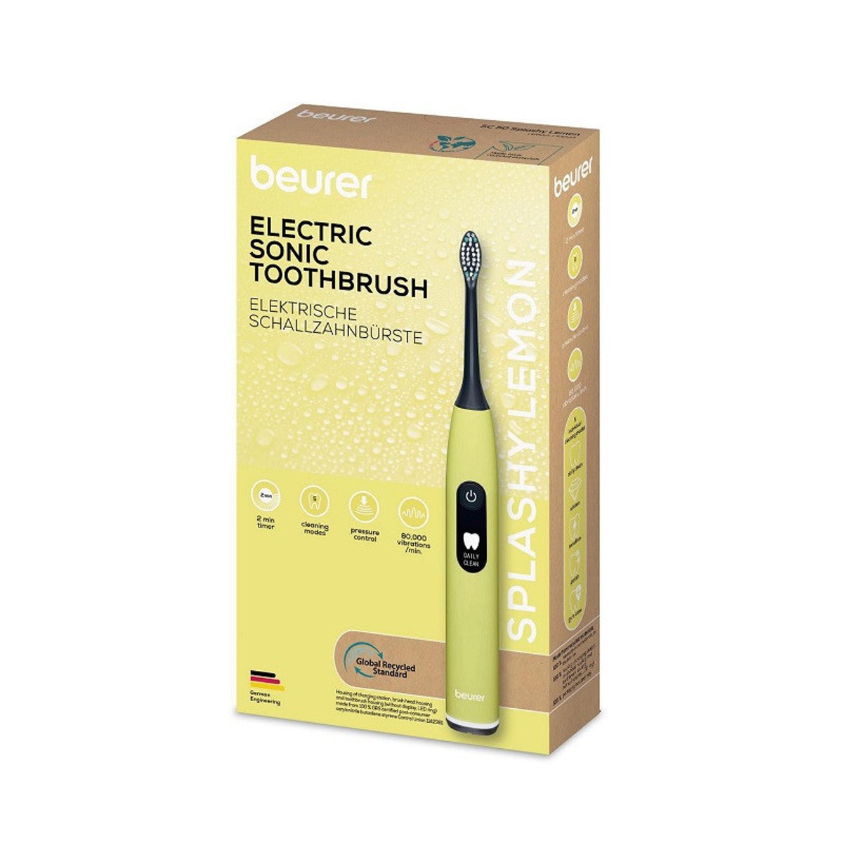 Brosse à dents électrique sonique - Beurer - SC 50 - Splashy Lemon couleur unique, BEURER