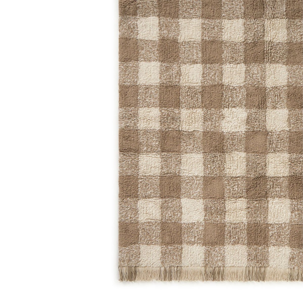 Tapis lavable rectangulaire Vichy SWAN LAKE marron, naturel, LORENA CANALS