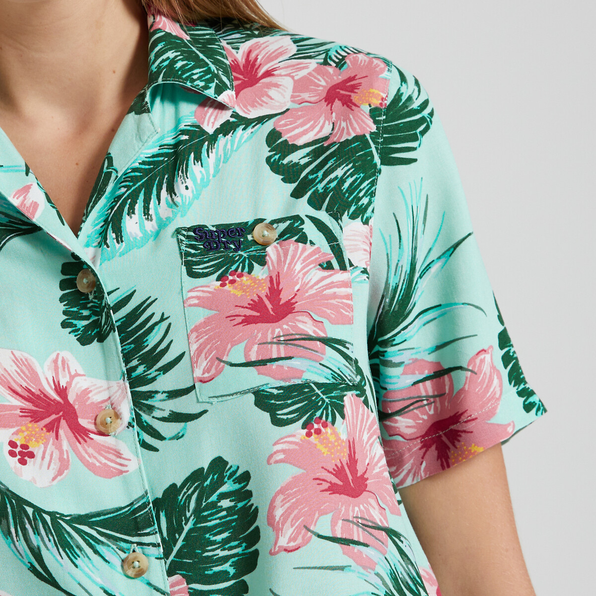 Chemise Beach Resort vert menthe, SUPERDRY
