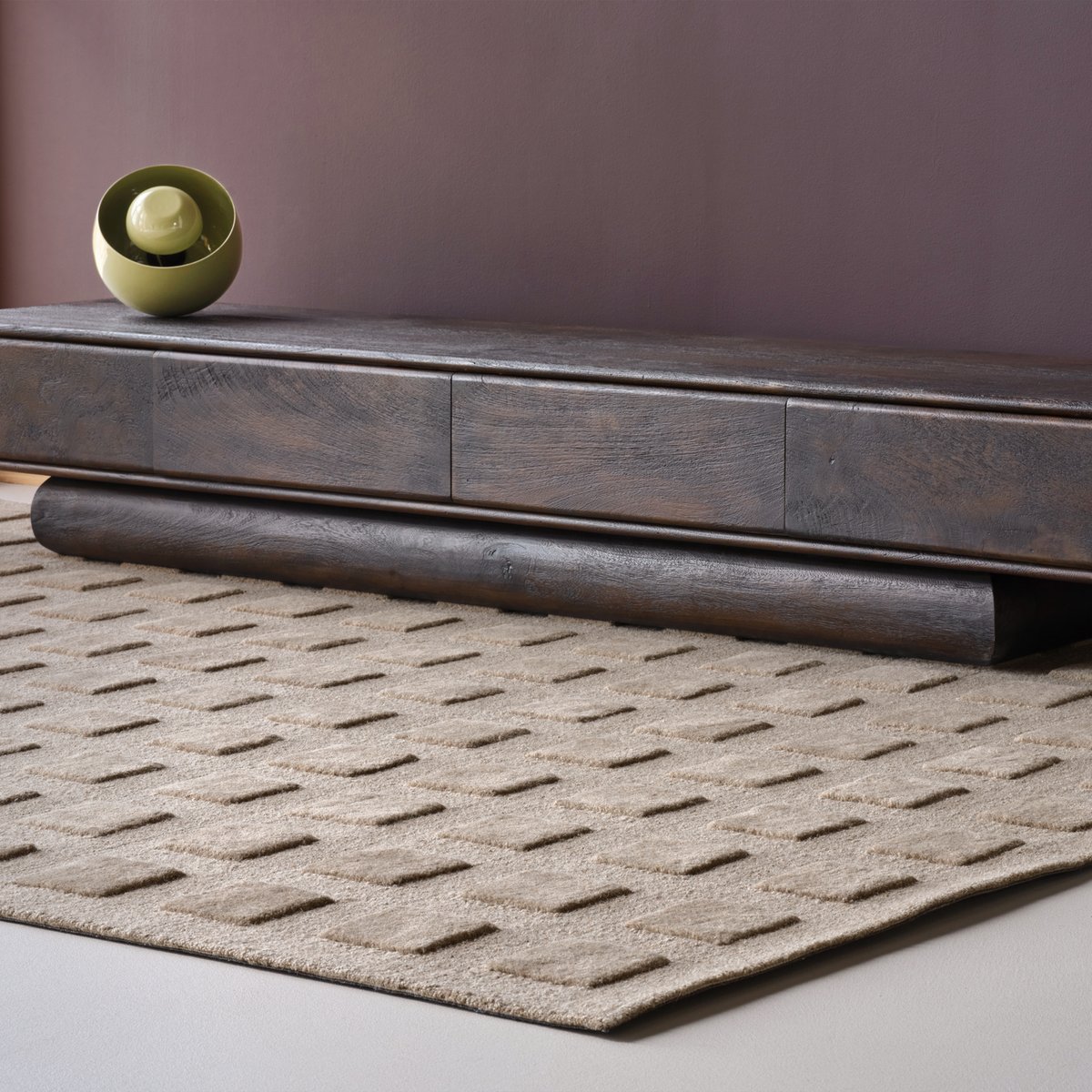 Tapis en coton VEYA sable, WOOOD