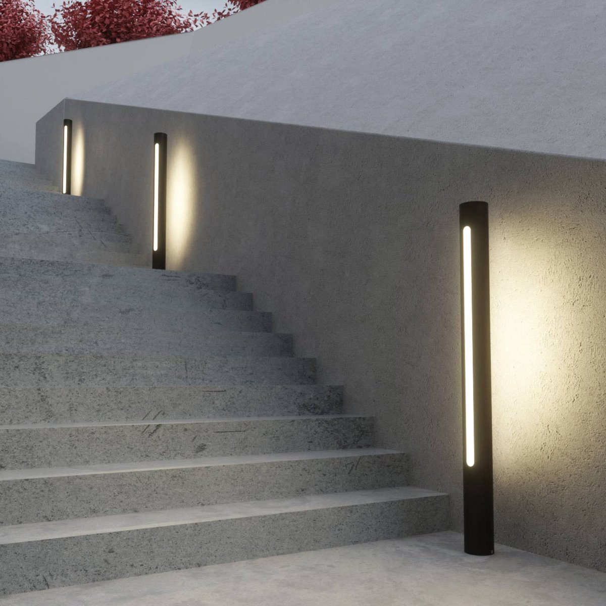 Luminaire extérieur en aluminium moderneLED gris foncé, blanc, LUCANDE
