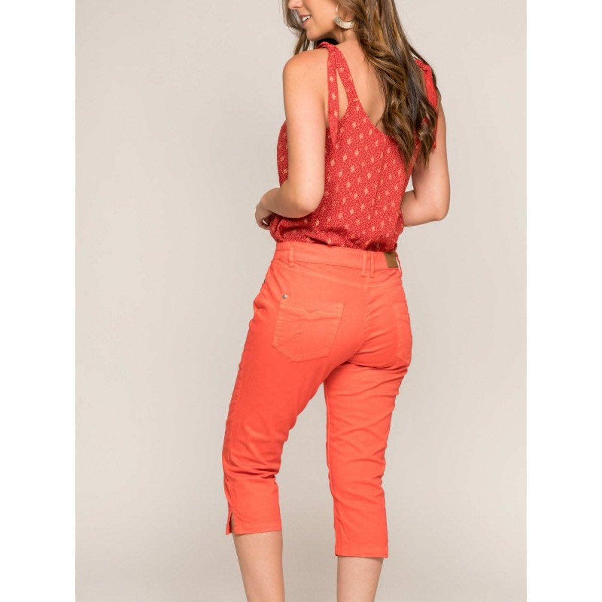 Pantacourt Slim Ximi rouge corail, RITCHIE