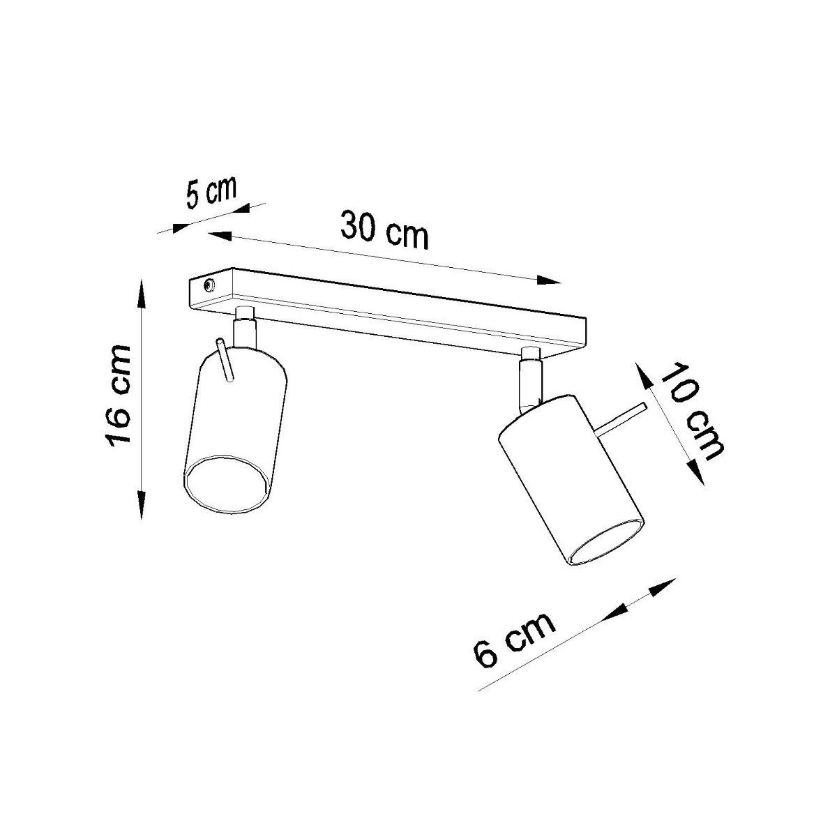Plafonnier Acier Blanc GU10 2 Ring blanc, EDEN