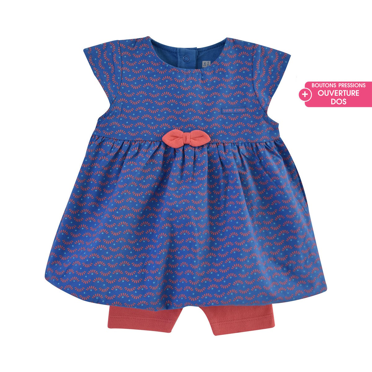 Robe legging eda popeline naissance blanc, SUCRE D'ORGE