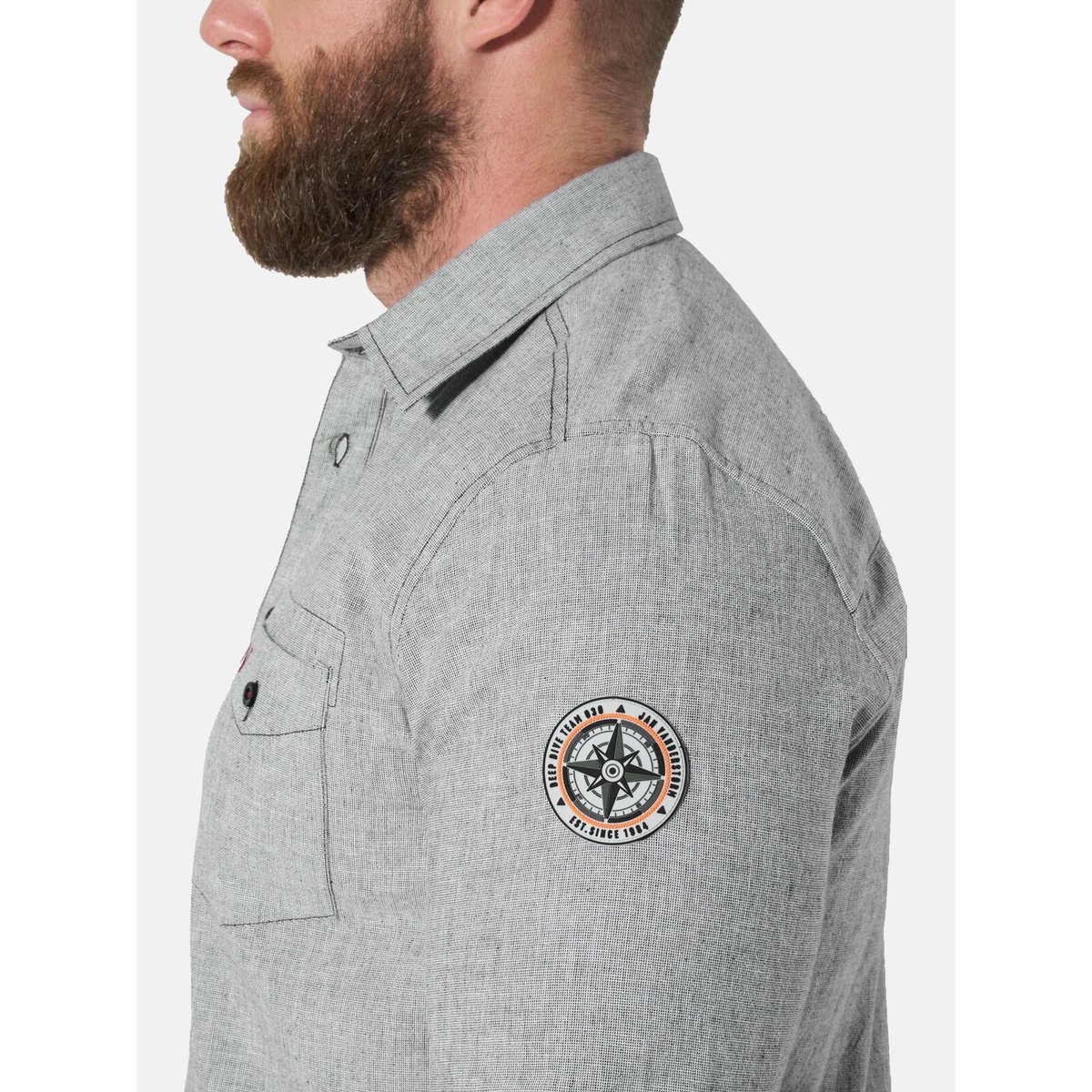 Chemise RUNEAS bleu mélange, JAN VANDERSTORM