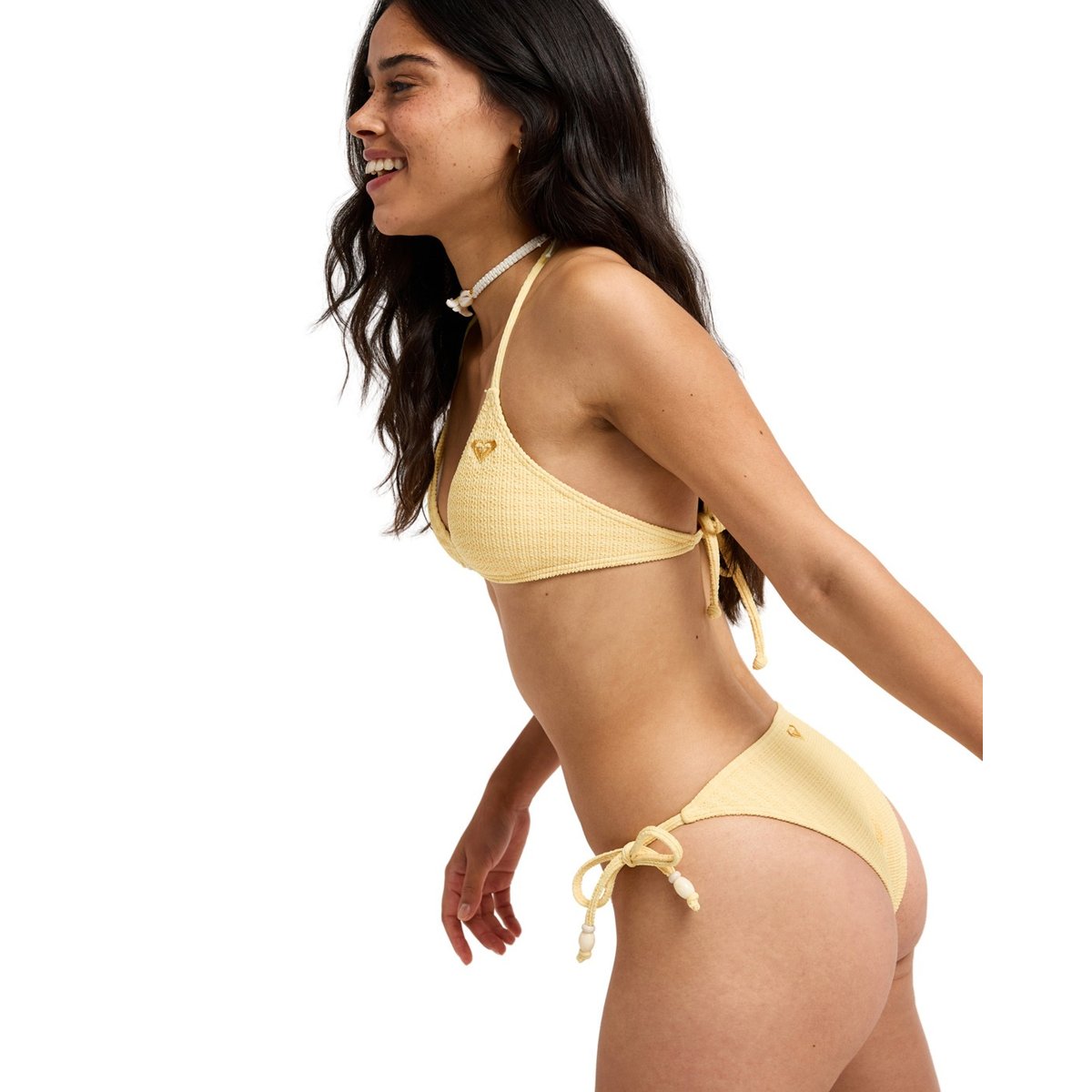 Bas de maillot de bain culotte bikini tie-side GOLDEN HAZE TS MODERATE. jaune golden haze golden haze stripe, ROXY