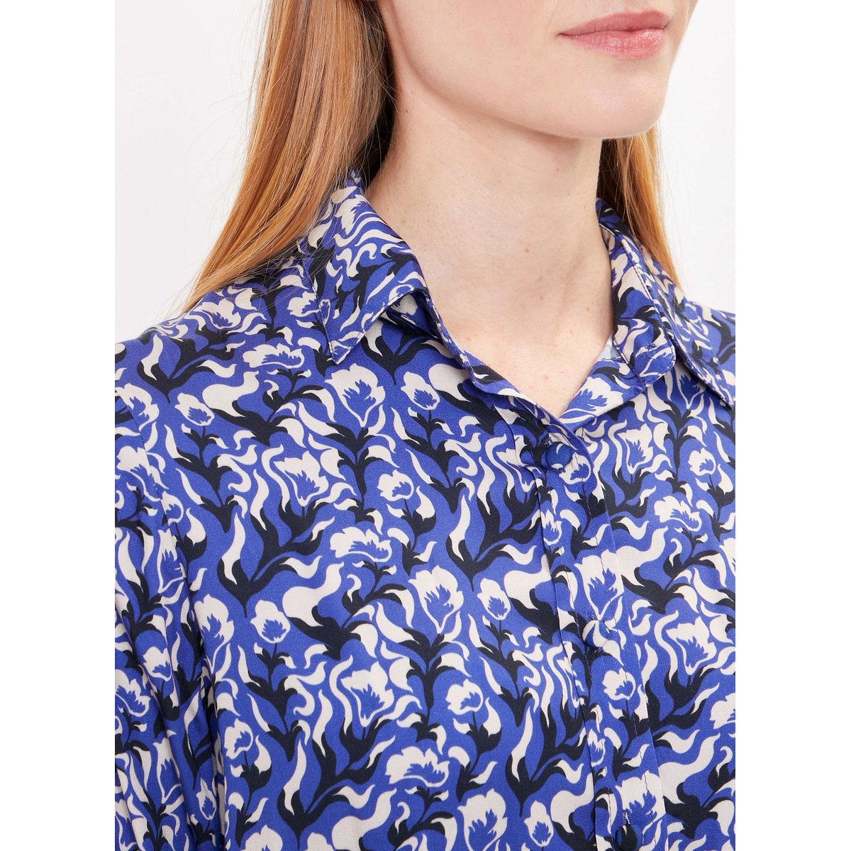 Chemise droite imprimée MARGE bleu, PRINCESSE NOMADE