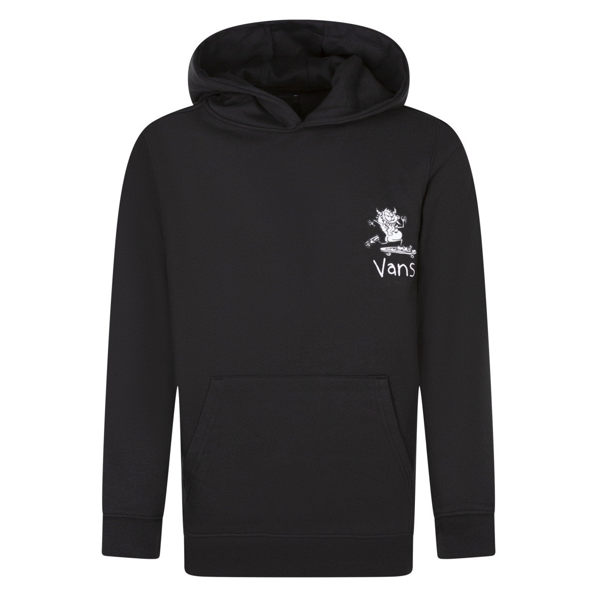 Sweat coton droit et col à capuche noir, VANS