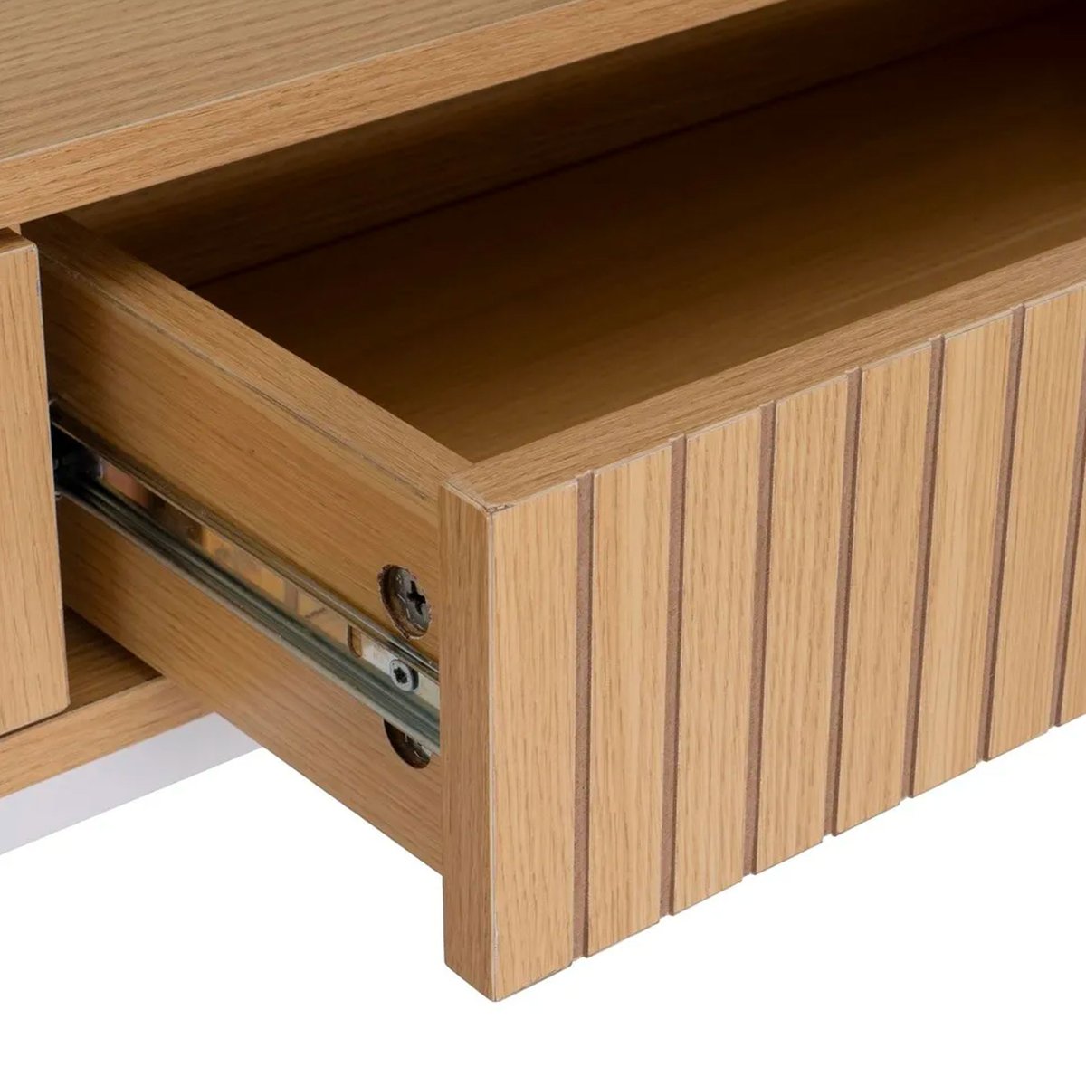 Console d'entrée bois et métal blanc 2 Tiroirs 100x30x75cm bois, WADIGA