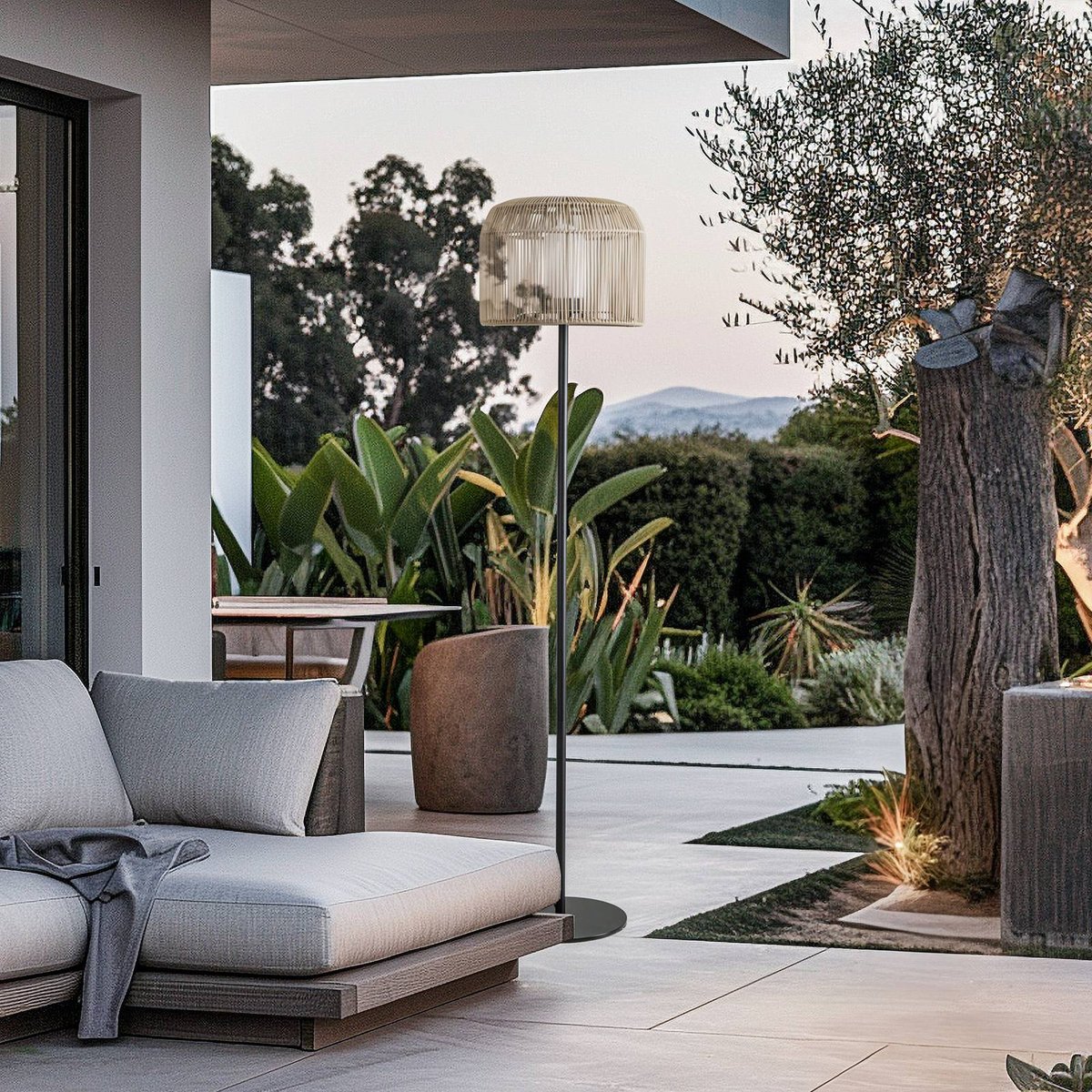 Luminaire de terrasse, Solvindor kaki, noir, LUCANDE