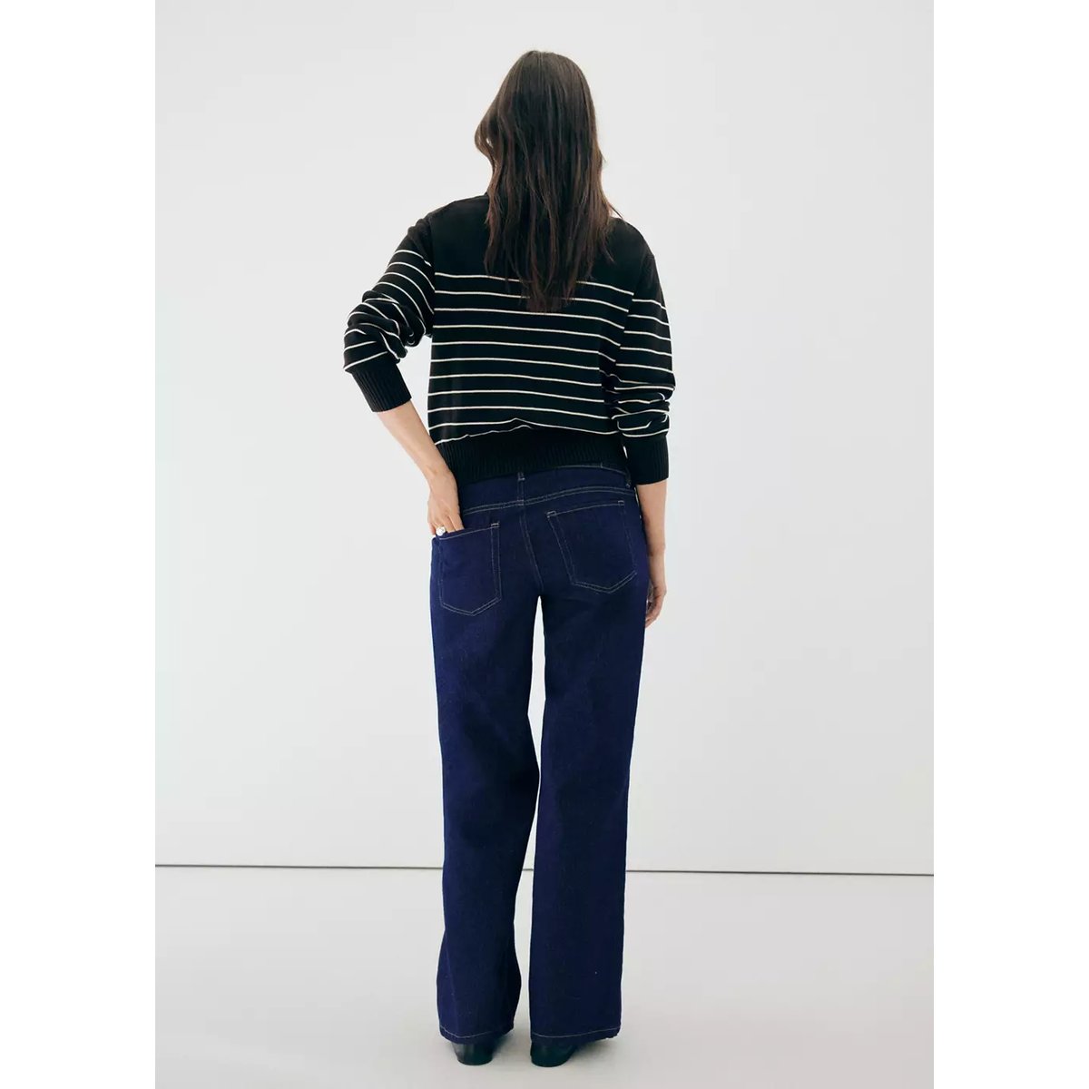 Jean de grossesse droit bleu, MANGO