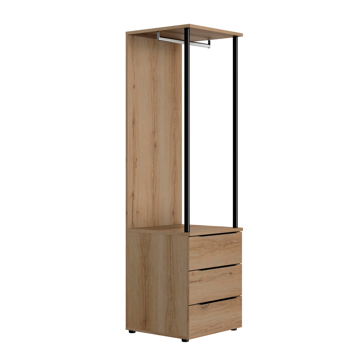 Rangement 3 tiroirs marron, GAMI