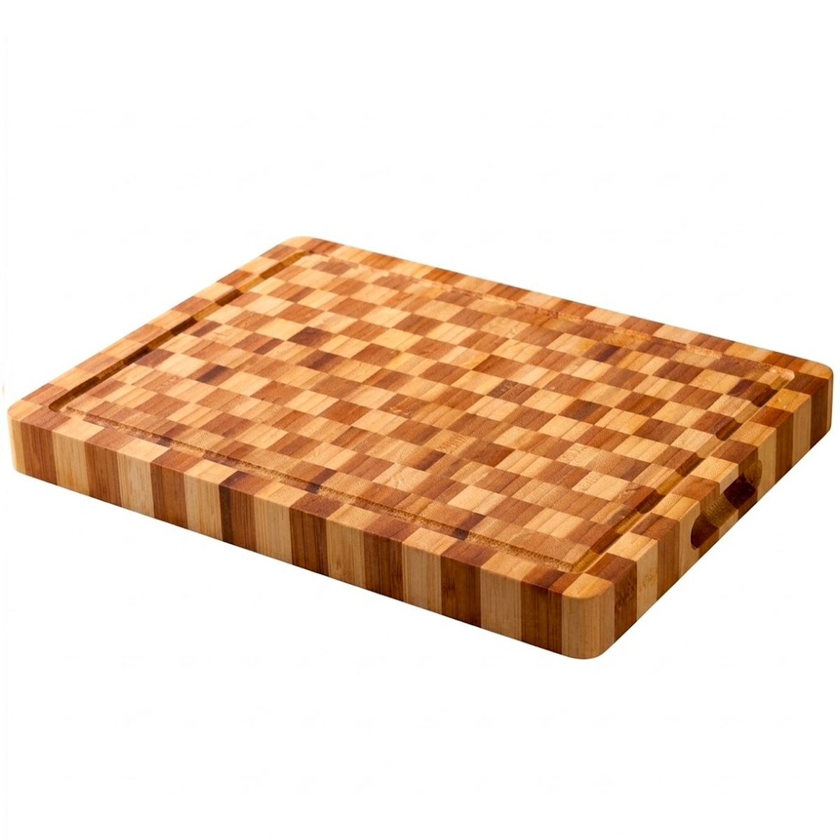 Planche à découper rectangulaire en bambou damier 37.5x28x3.5cm bois, WADIGA