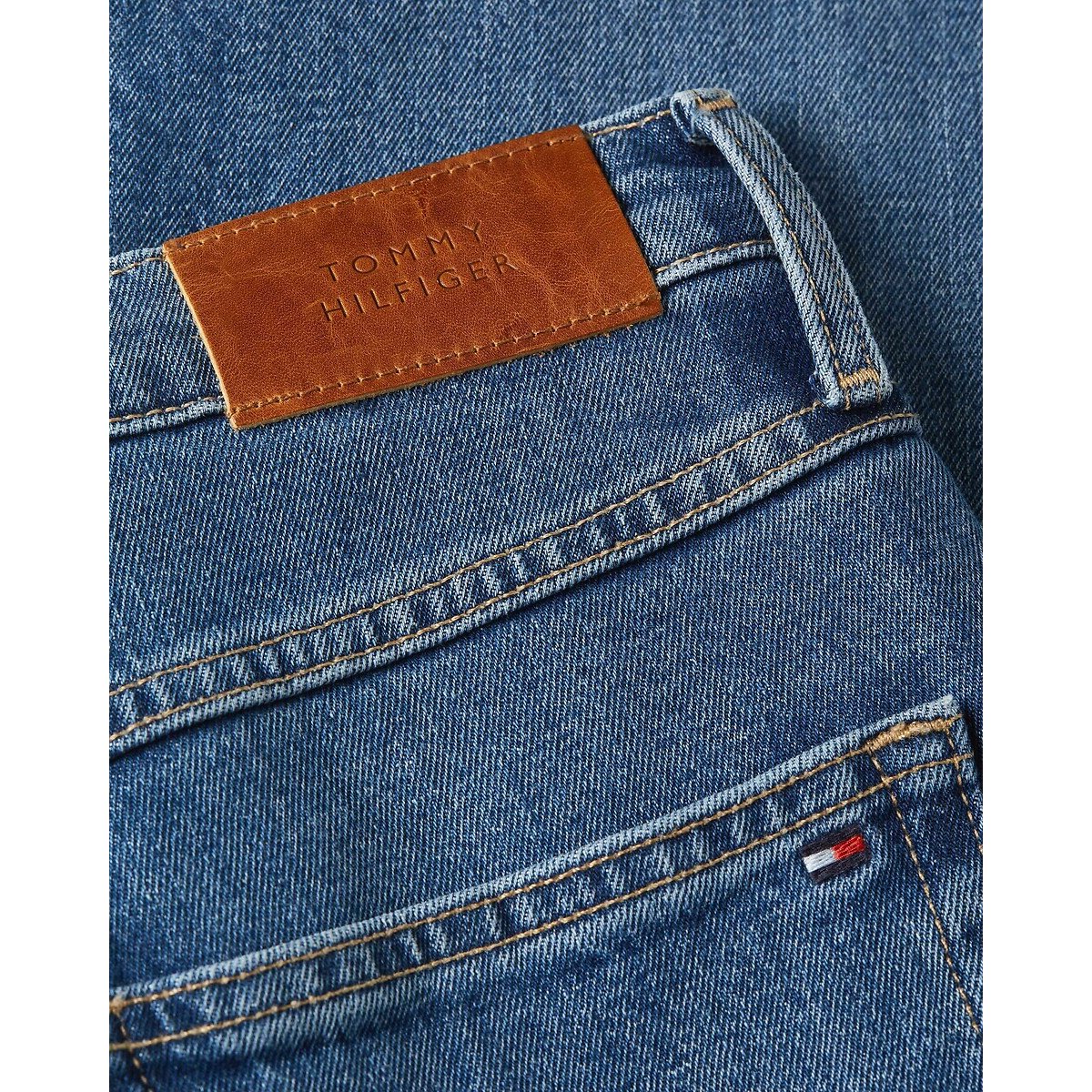 Rechte jeans in stretch denim jeansblauw, TOMMY HILFIGER