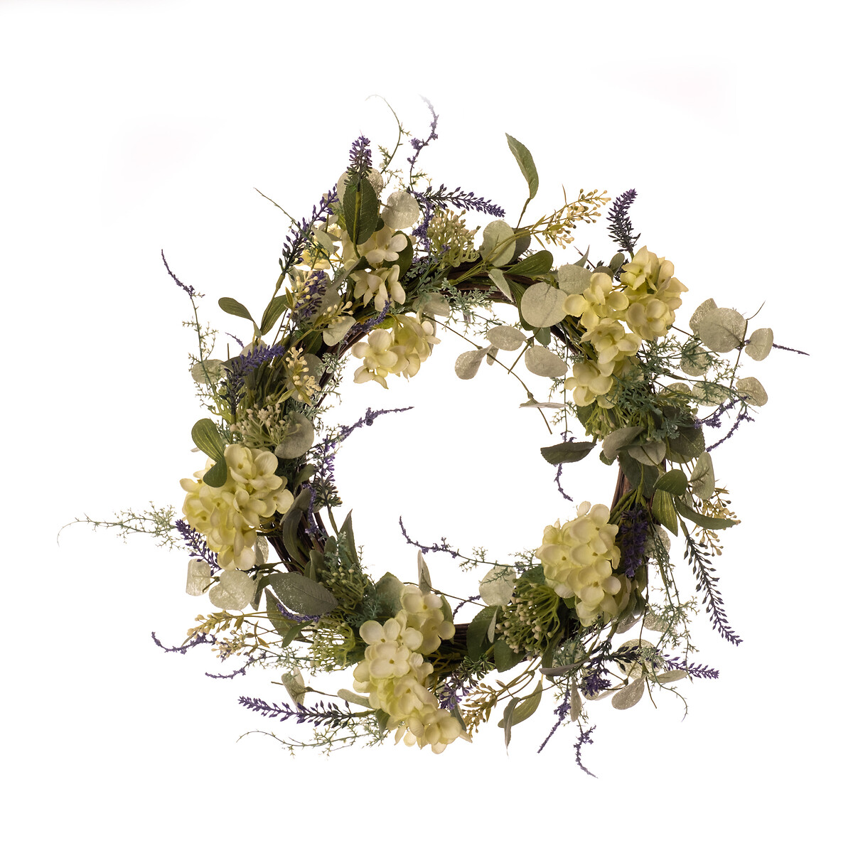 50cm Artificial Eucalyptus, Lavender & Hydrangea Wreath multi-coloured, SO'HOME