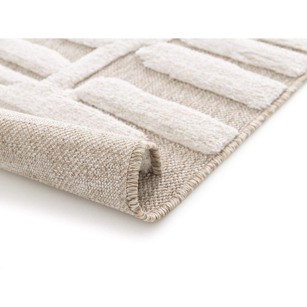 Tapis poils ras style bohème, LENNON beige, BOBOCHIC