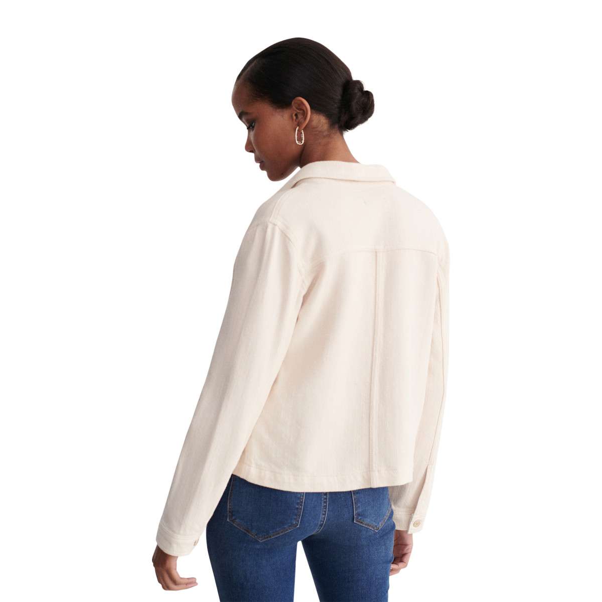 Veste courte droite col chemise MINATAB ivoire, CAROLL