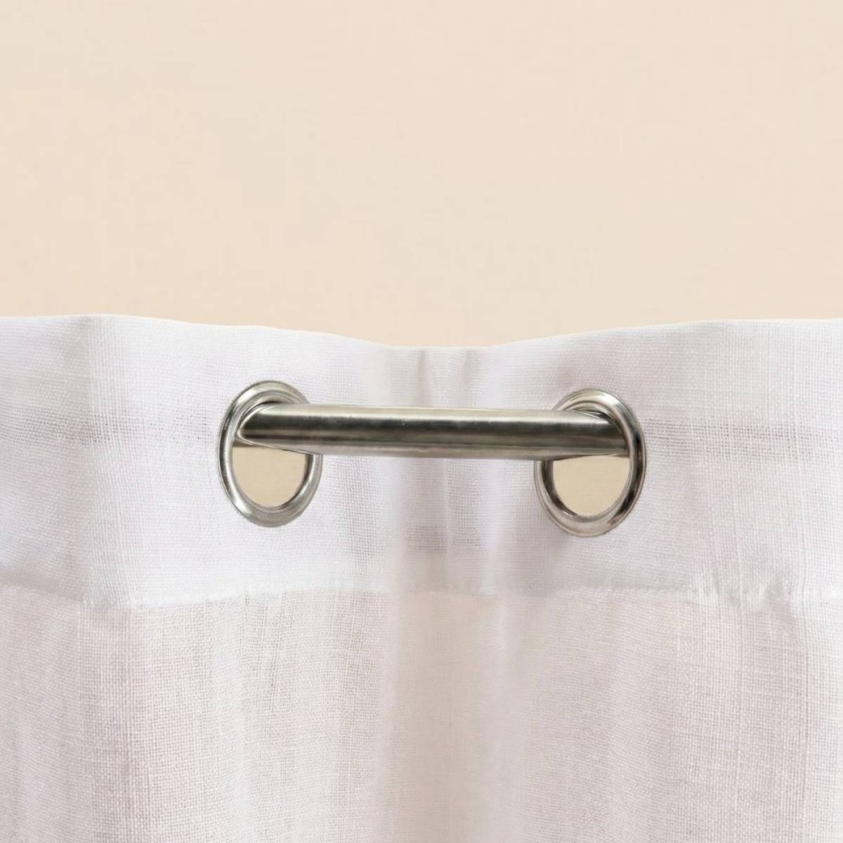 Rideau tamisant 100% coton flammé 140x250cm blanc, ORNAMI