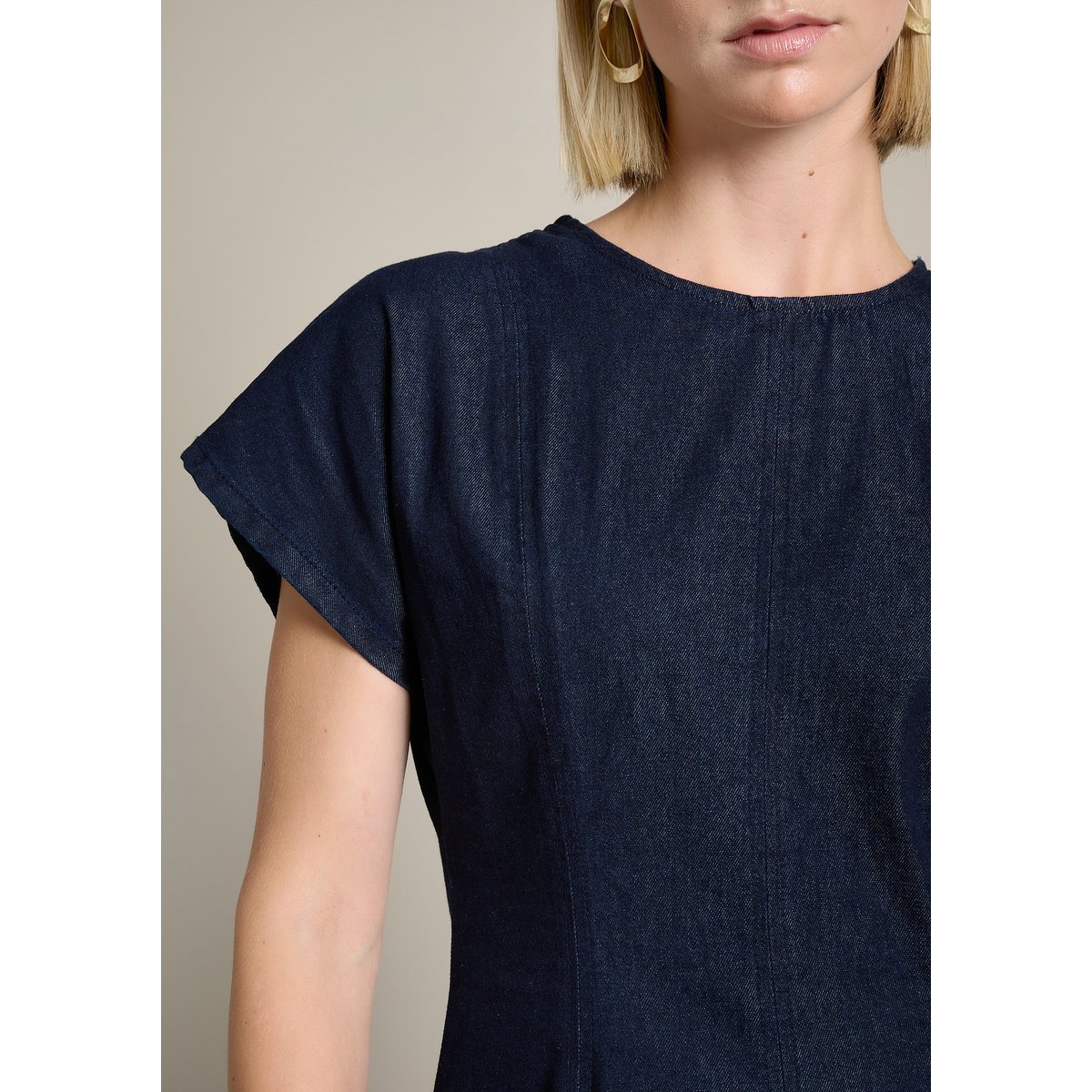 Robe évasée midi dark blue, LOLALIZA