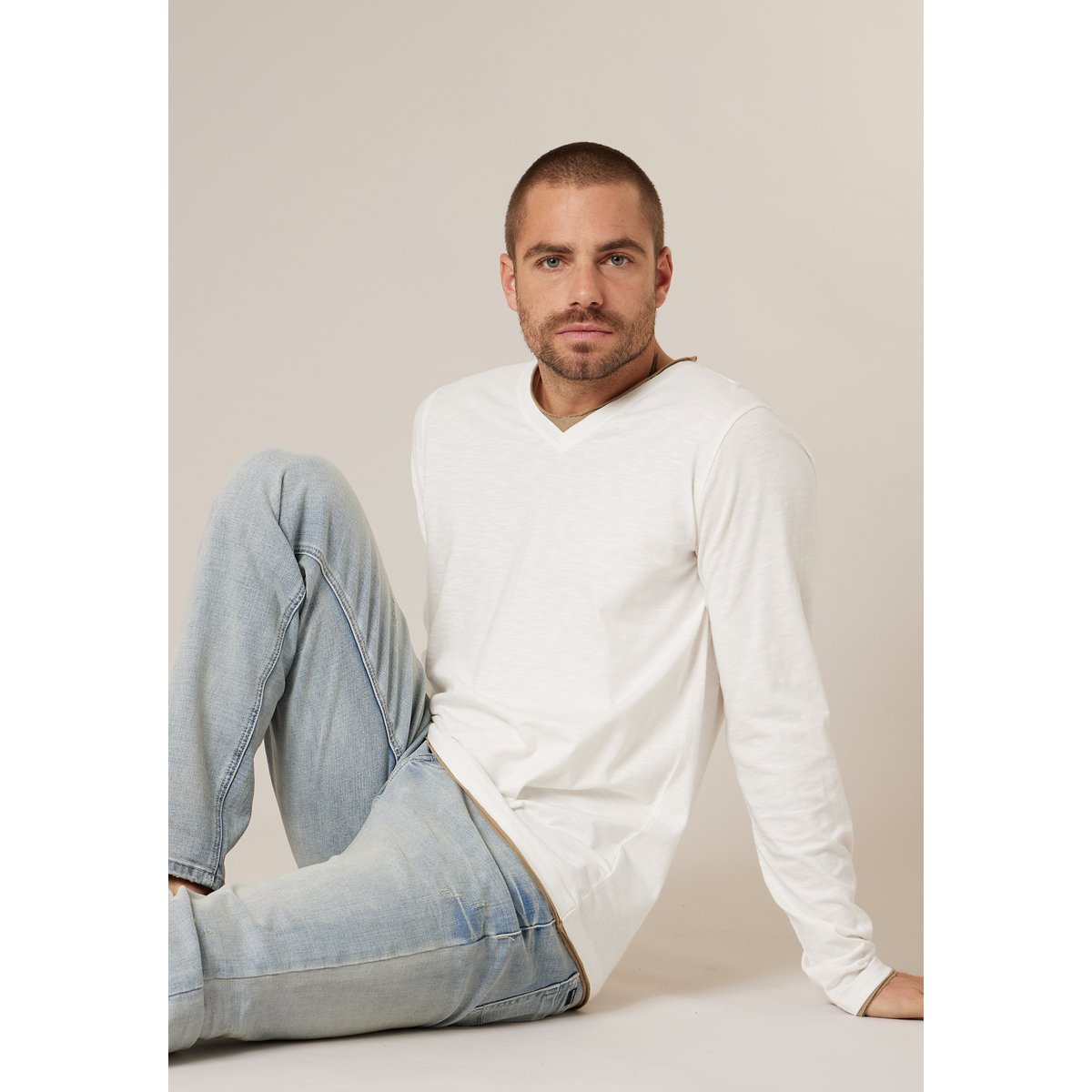 T-shirt homme coton BELINO naturel, DEELUXE