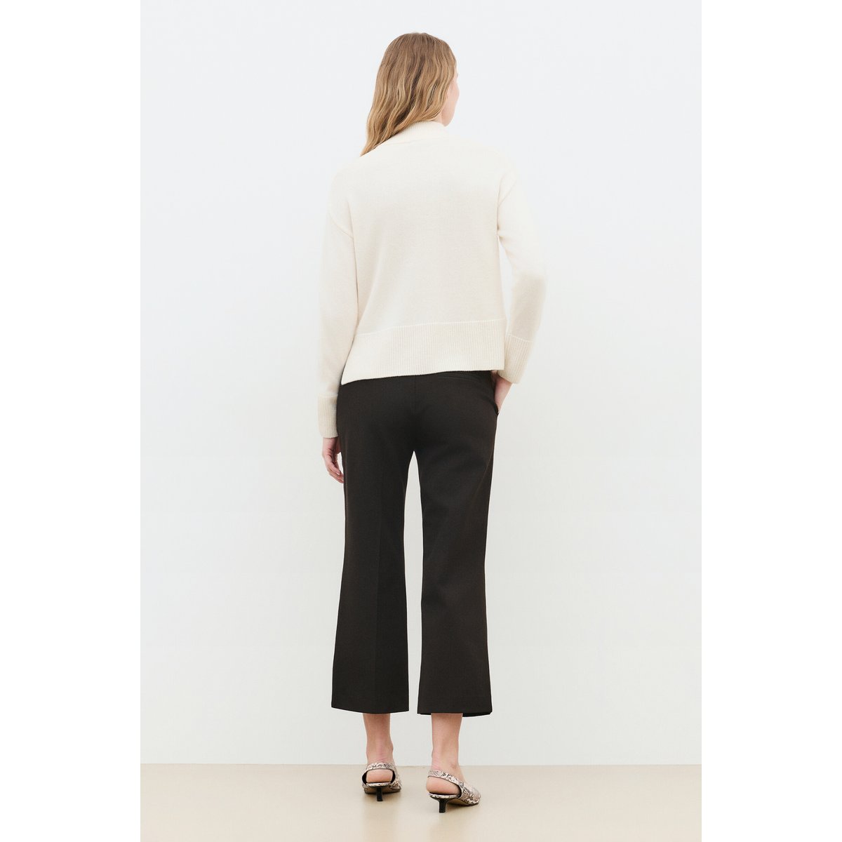 Pull droit col montant cachemire MWALTER ecru, CAROLL