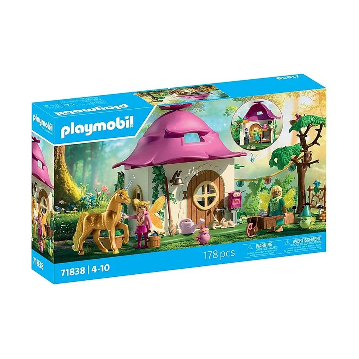 Magic Unicorns Maison de fée avec licorne dorée multicolore, PLAYMOBIL