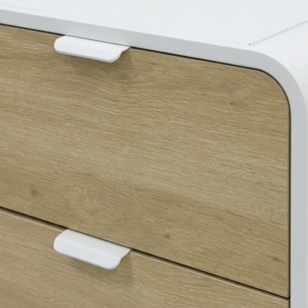 Table de chevet bois et blanc 48x40x55cm bois, VERSA