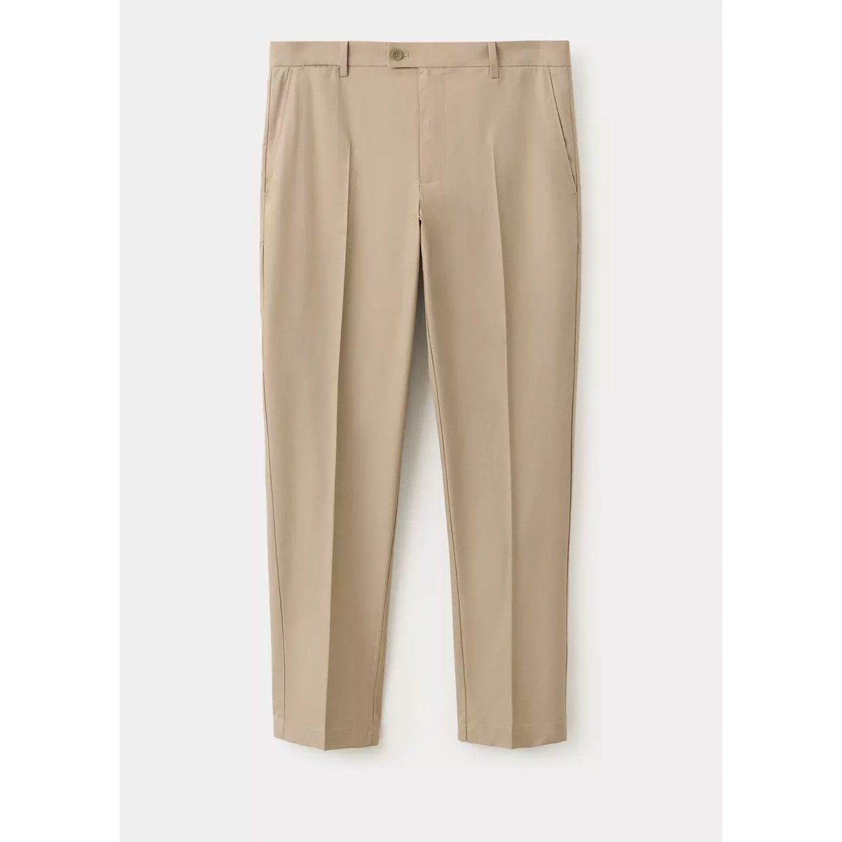 Pantalon regular fit en mélange de lyocell et coton marron, MANGO MAN