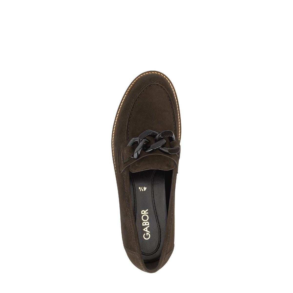 Mocassins en cuir à talon décroché velours, GABOR