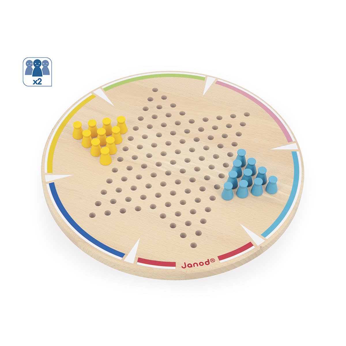 Jeu De Société Dames Chinoises En Bois couleur unique, JANOD