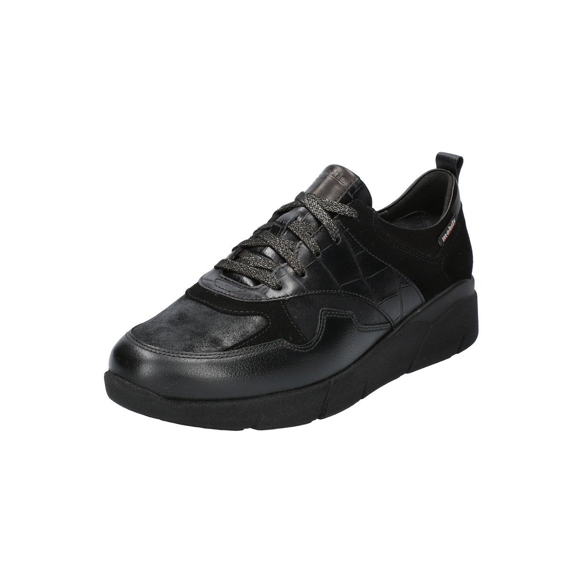Baskets en cuir lisse IMANIA noir p5134, MEPHISTO