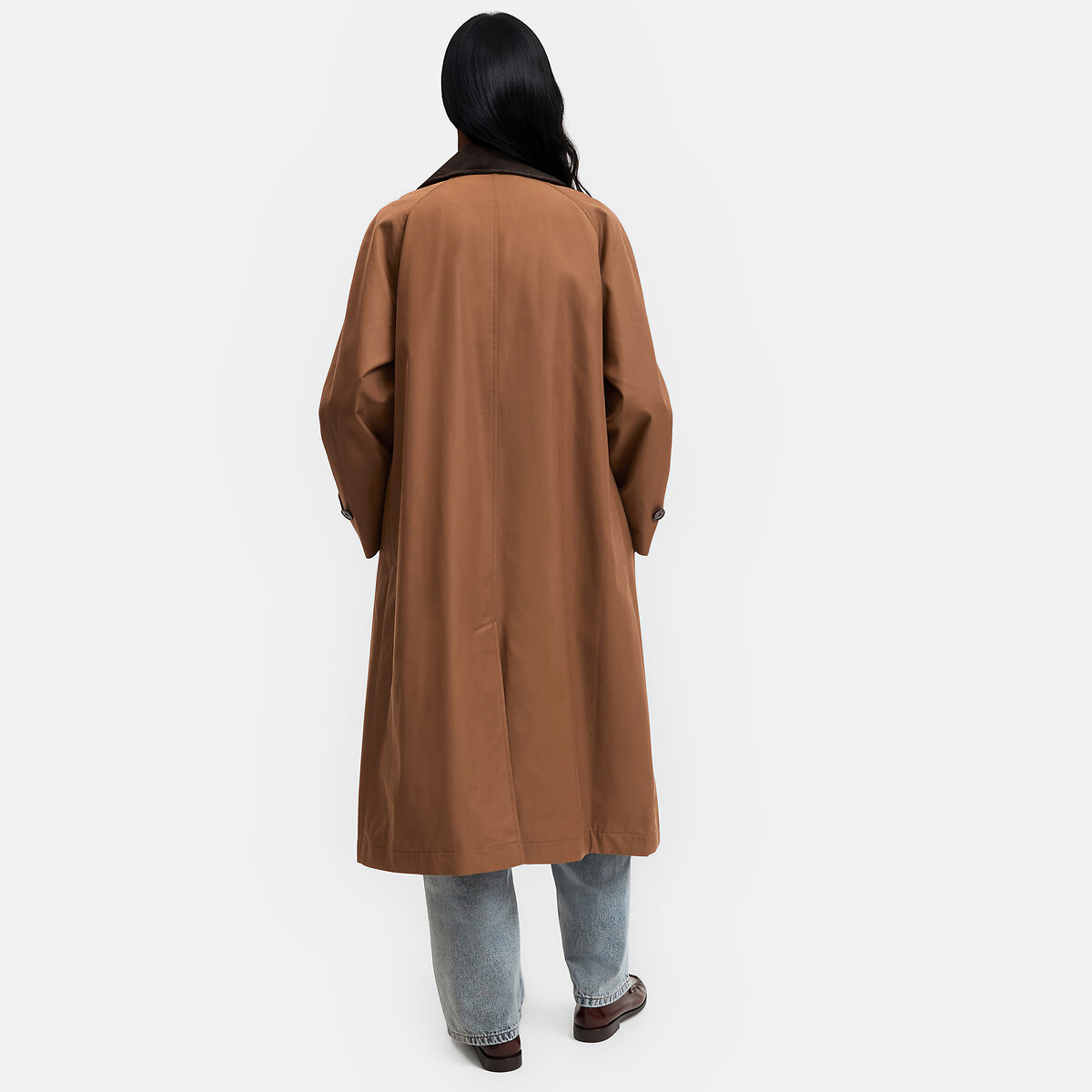 Long Mid-Season Trench Coat with Button Fastening camel brown, LA REDOUTE COLLECTIONS