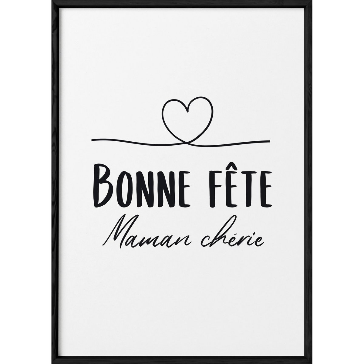 Affiche 'Bonne fête maman chérie...' blanc, L'AFFICHERIE