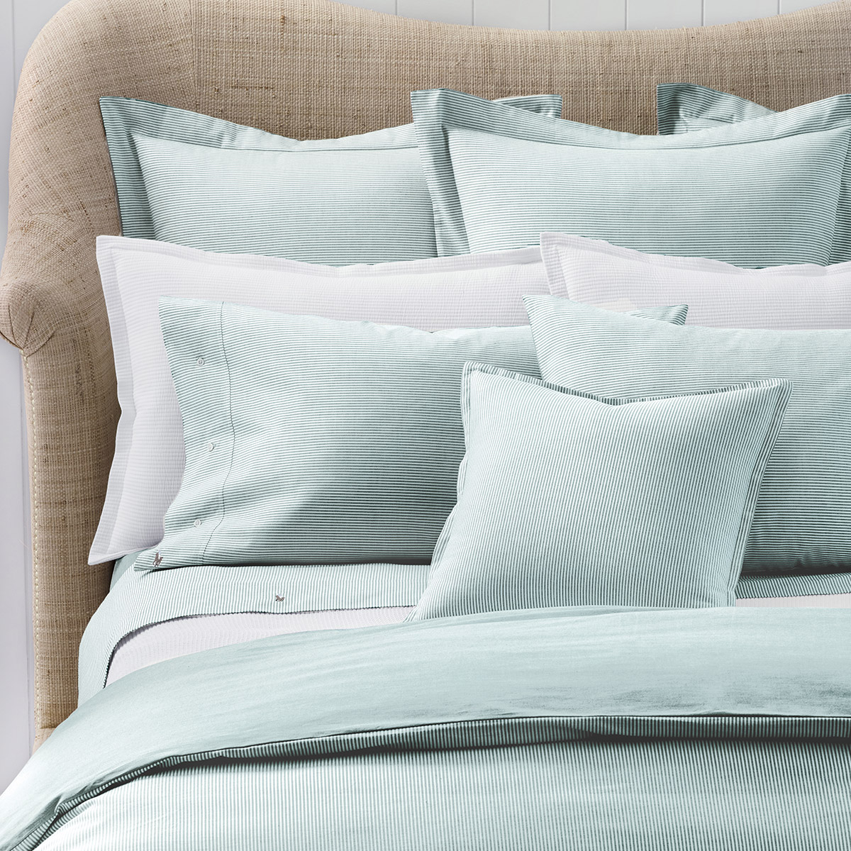Lot de 2 taies en percale de coton, OXFORD evergreen, RALPH LAUREN HOME