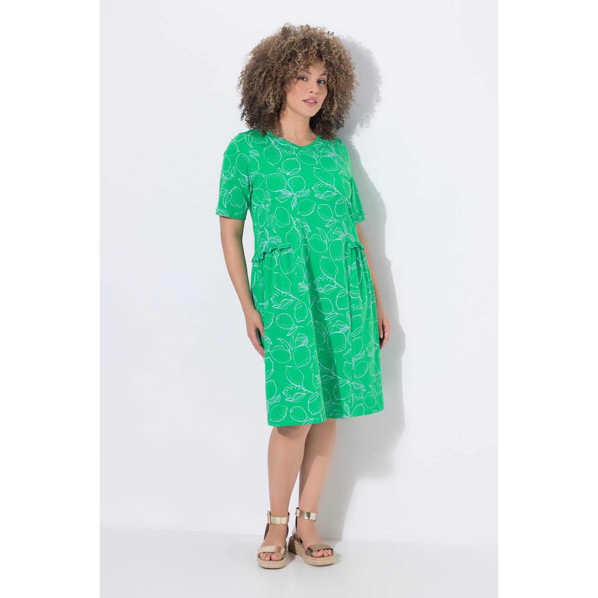 Robe en jersey motif citrons vert gazon, ULLA POPKEN