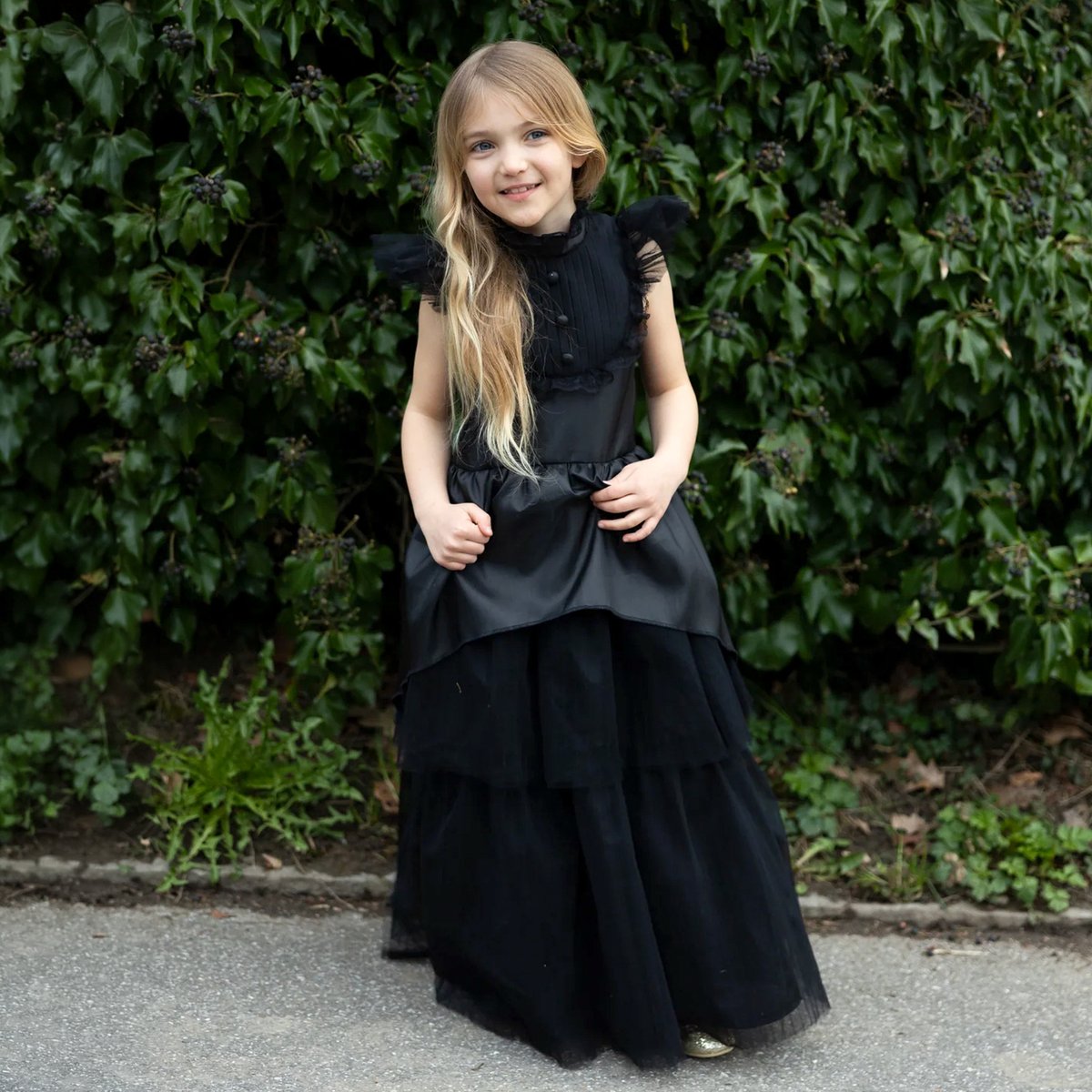 Déguisement enfant – Robe sorcière gothique noir, GREAT PRETENDERS