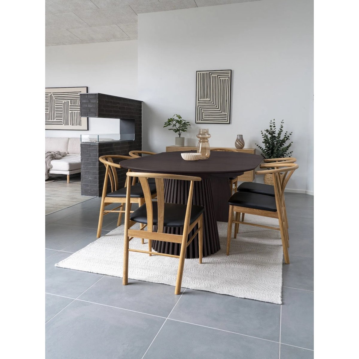 Table ronde extensible en bois D120 - OSAKA noir, HOUSE NORDIC