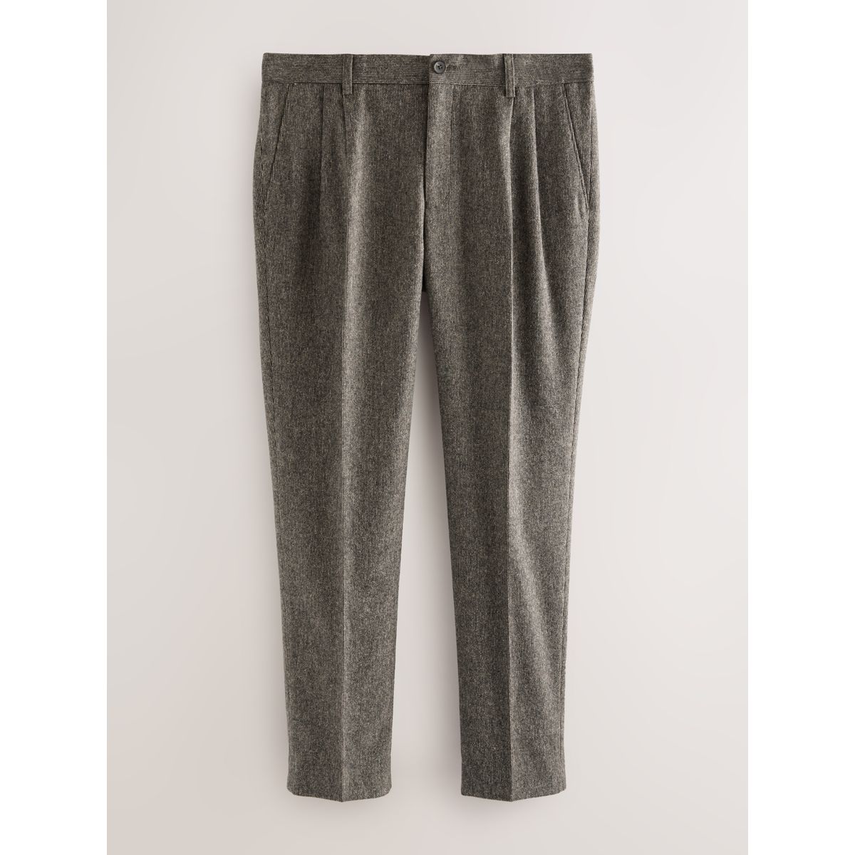 Pantalon nova fides texturé fuselé en laine taupe, NEXT