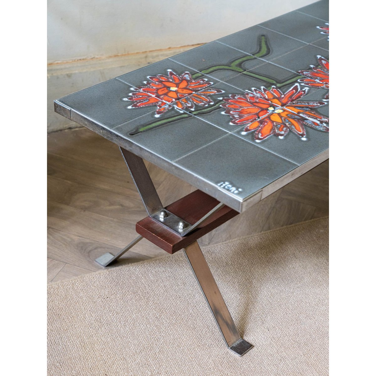 Table basse en céramique Donna N°1017 - Bon état gris, DEBONGOUT