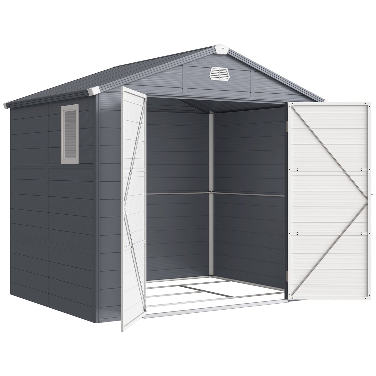 Abri de jardin PP Gris foncé gris, OUTSUNNY