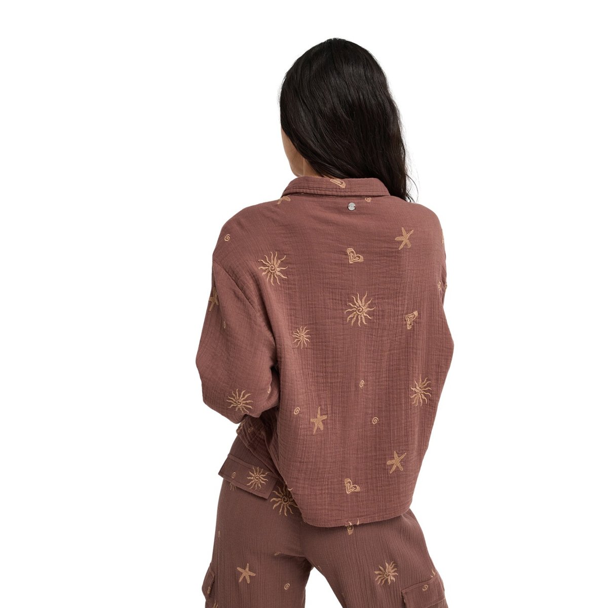 Chemise décontractée à boutons LET IT GO AGAIN EMBY. marron pepper corn sunny ditsy, ROXY