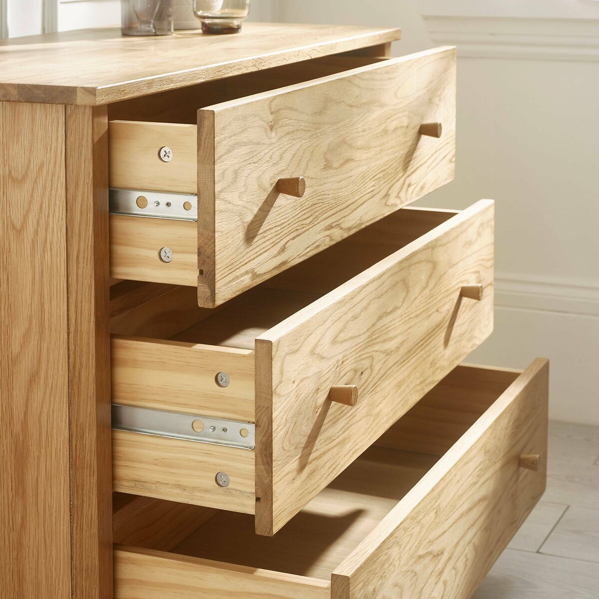 Coxhead 3 Drawer Oak Chest oak, SO'HOME